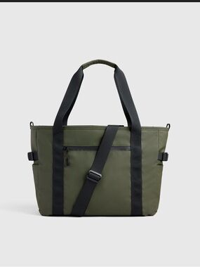 Quince Olive Green Tote with Black Straps 437